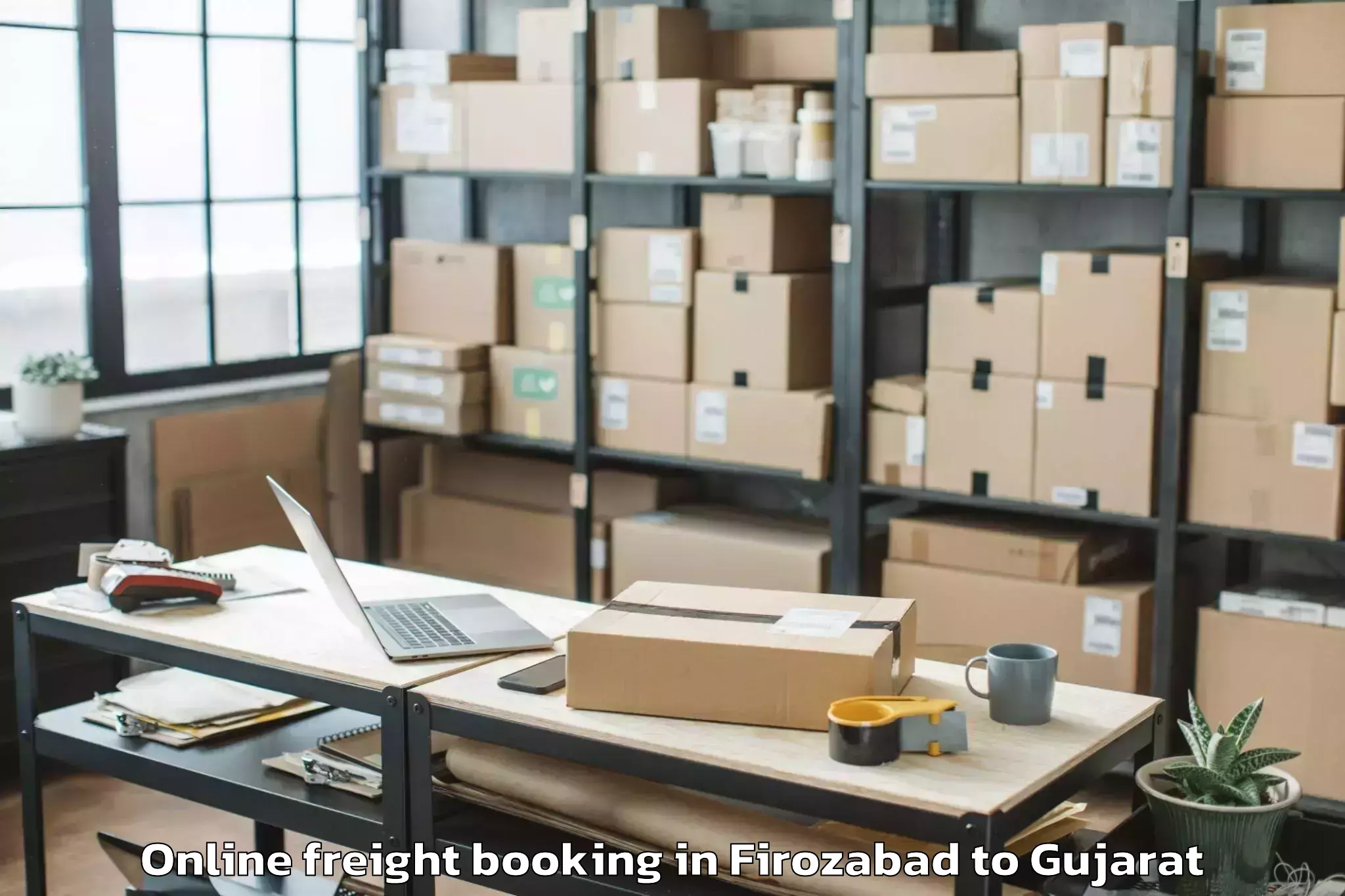 Reliable Firozabad to Waghai Online Freight Booking